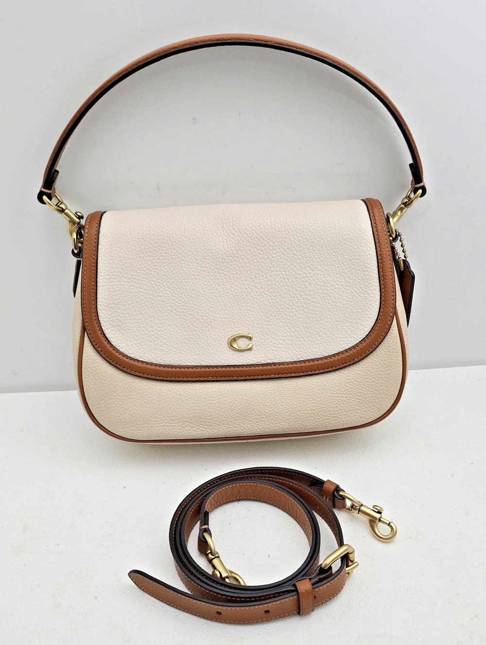 COACH Legacy Medium Color block Pebble Leather Crossbody Bag Shoulder CU100